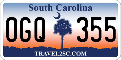 SC license plate OGQ355