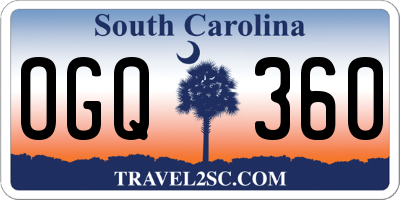 SC license plate OGQ360