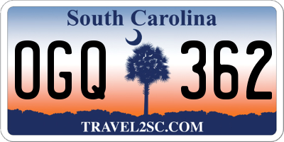 SC license plate OGQ362