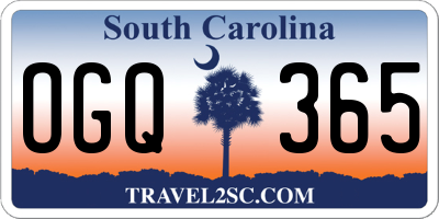 SC license plate OGQ365