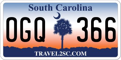 SC license plate OGQ366
