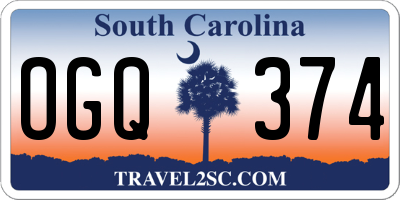 SC license plate OGQ374