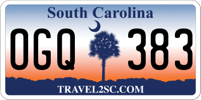 SC license plate OGQ383