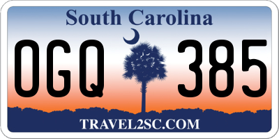 SC license plate OGQ385