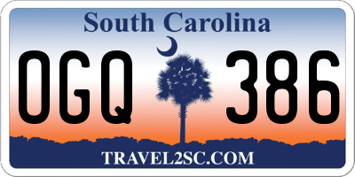 SC license plate OGQ386