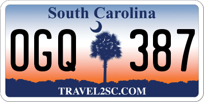SC license plate OGQ387