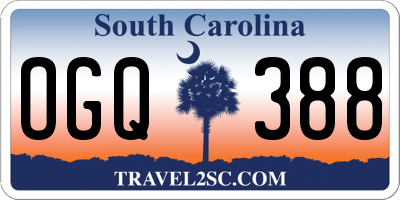 SC license plate OGQ388