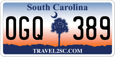 SC license plate OGQ389