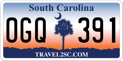 SC license plate OGQ391