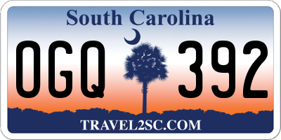SC license plate OGQ392