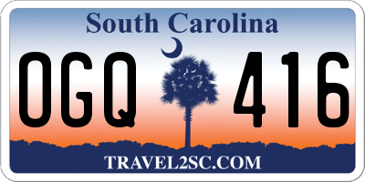 SC license plate OGQ416
