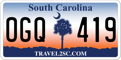 SC license plate OGQ419