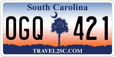 SC license plate OGQ421