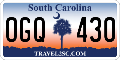SC license plate OGQ430