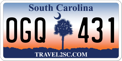 SC license plate OGQ431