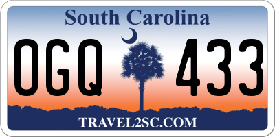 SC license plate OGQ433