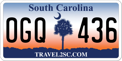 SC license plate OGQ436