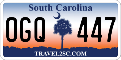 SC license plate OGQ447