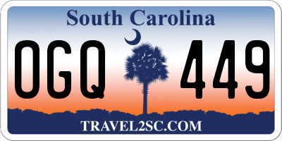 SC license plate OGQ449