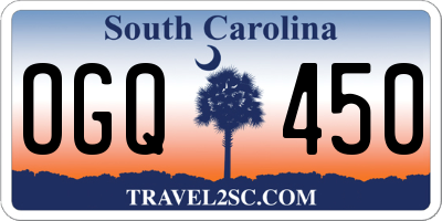SC license plate OGQ450