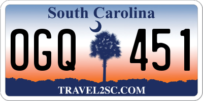 SC license plate OGQ451