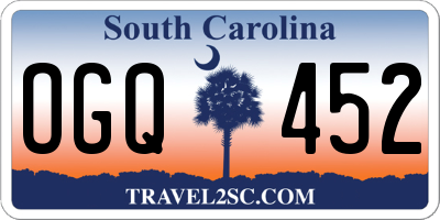 SC license plate OGQ452