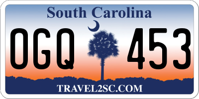 SC license plate OGQ453