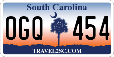 SC license plate OGQ454