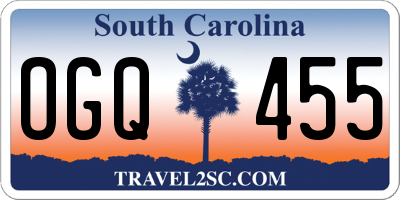 SC license plate OGQ455