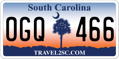 SC license plate OGQ466