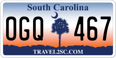 SC license plate OGQ467