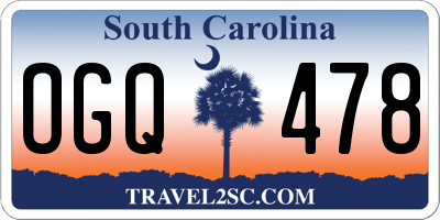 SC license plate OGQ478