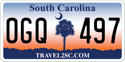 SC license plate OGQ497