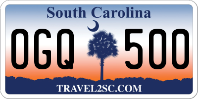 SC license plate OGQ500
