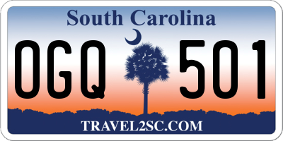 SC license plate OGQ501