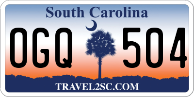 SC license plate OGQ504