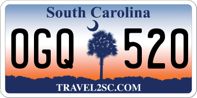 SC license plate OGQ520