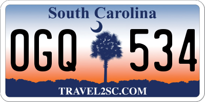 SC license plate OGQ534