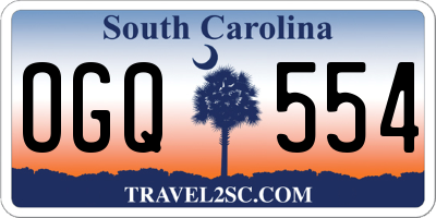 SC license plate OGQ554