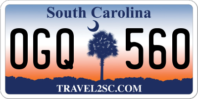 SC license plate OGQ560
