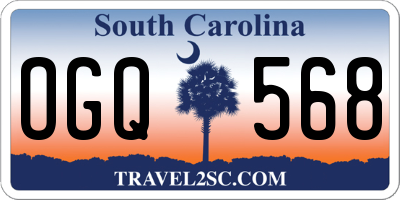 SC license plate OGQ568