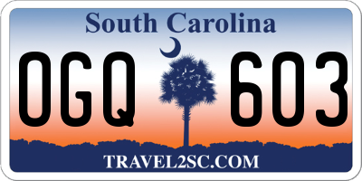 SC license plate OGQ603