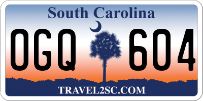 SC license plate OGQ604