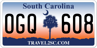 SC license plate OGQ608