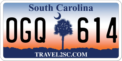 SC license plate OGQ614