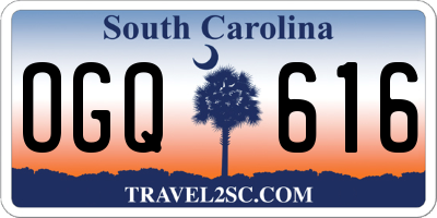 SC license plate OGQ616