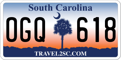 SC license plate OGQ618
