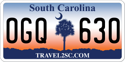 SC license plate OGQ630