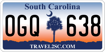 SC license plate OGQ638