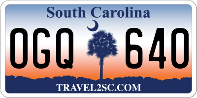 SC license plate OGQ640